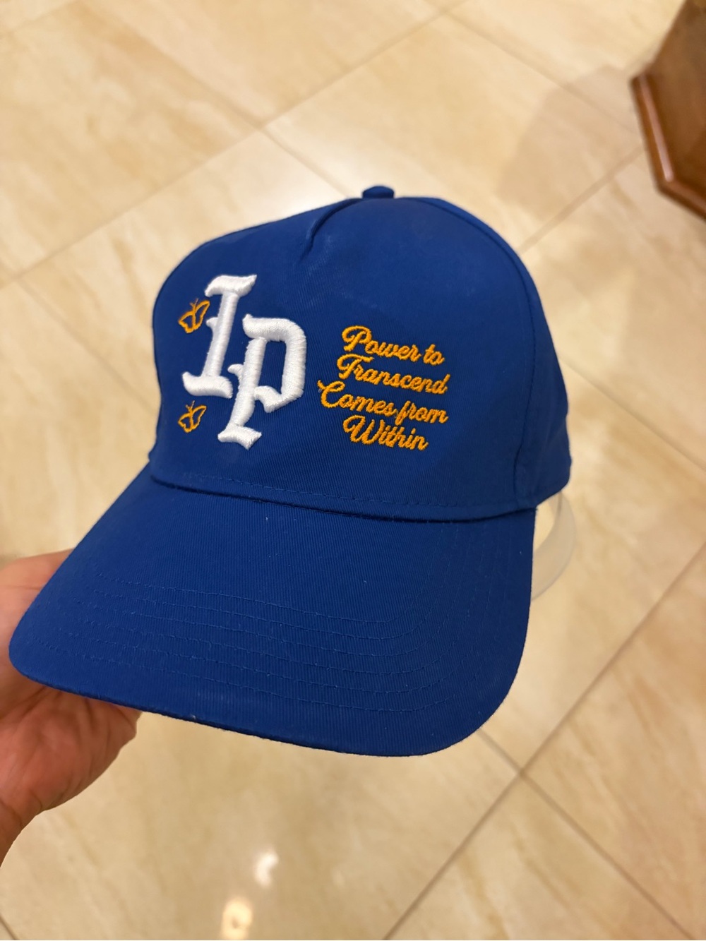 Inaka Power Royal Blue Kids Cap with White & Yellow Embroidery